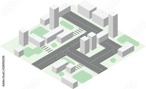 vector isometric city