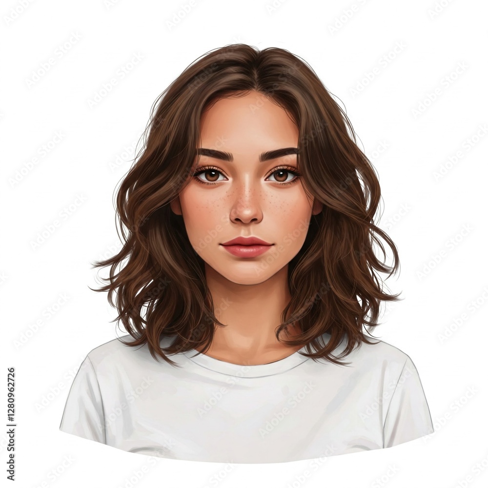 Portrait of a woman on a white background Portrait of a woman on a white background