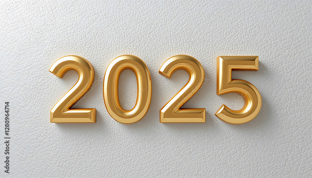 Gold 2025 3d rendering on white Leather texture, 2025 number for happy new year, gold 3d 2025 text. Idea for holiday greetings, banner, social media, flyer, website. celebration. Anniversary. festive Gold 2025 3d rendering on white Leather texture, 2025 number for happy new year, gold 3d 2025 text. Idea for holiday greetings, banner, social media, flyer, website. celebration. Anniversary. festive