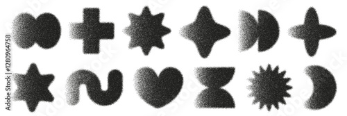 Monochrome translucent geometric shapes exhibit dynamic patterns with gradual blur and noise effects, creating an intriguing visual experience in abstract design.