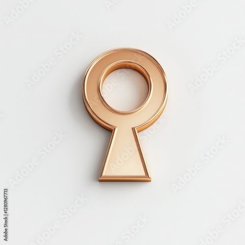 Ultra realistic female symbol isolated top or side view white background