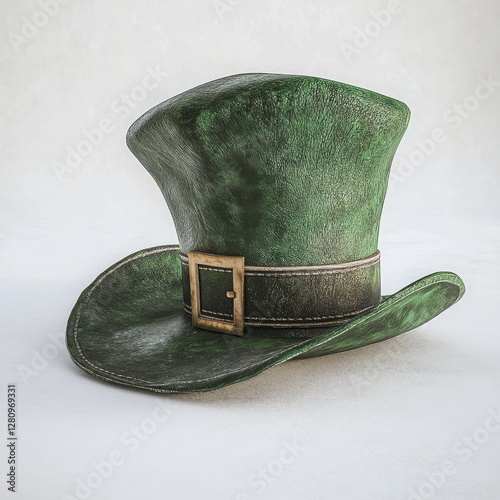 Ultra realistic leprechaun hat isolated top or side view white background