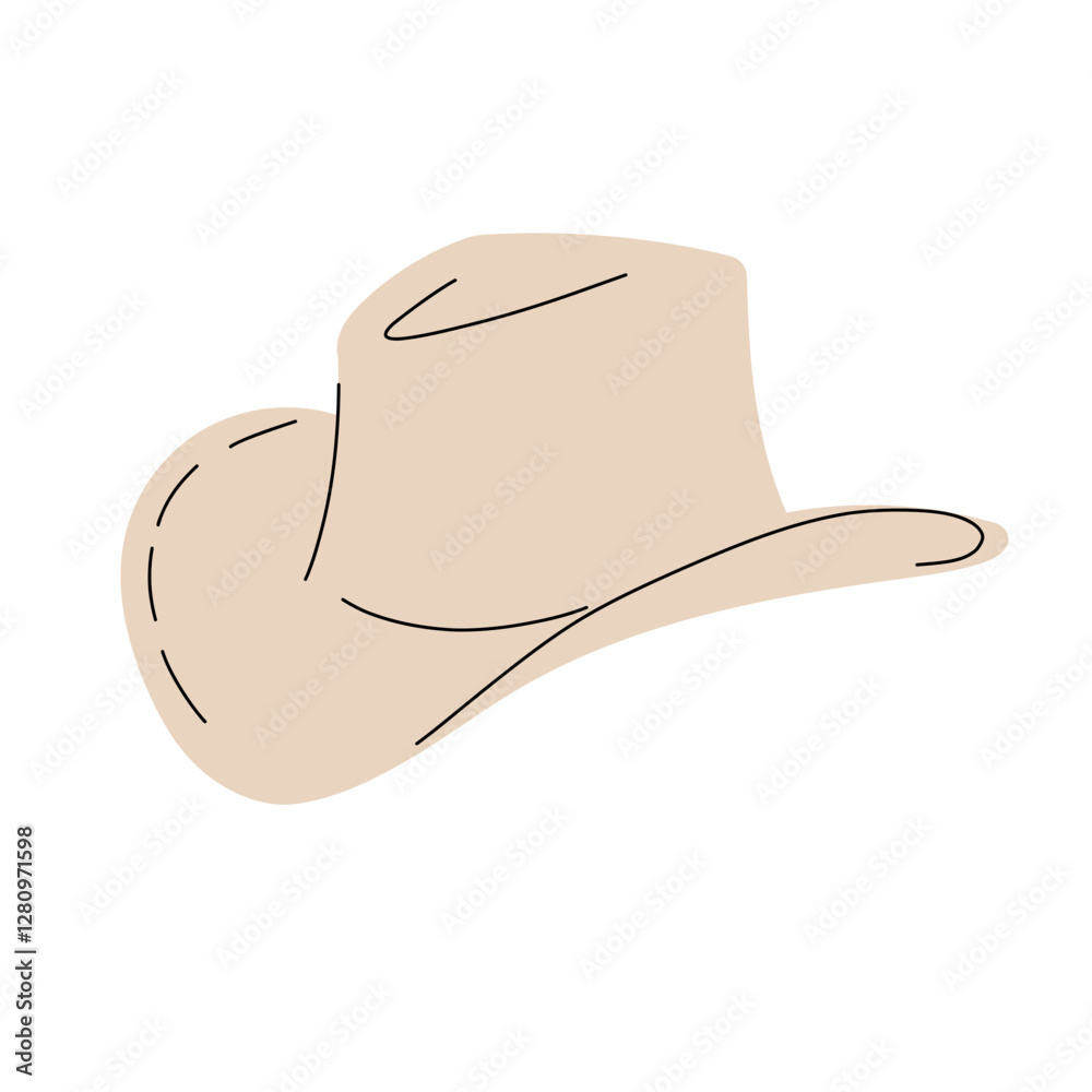 Cowboy hat. American fashion, clothes, howdy. Flat vector design isolated on white background Cowboy hat. American fashion, clothes, howdy. Flat vector design isolated on white background