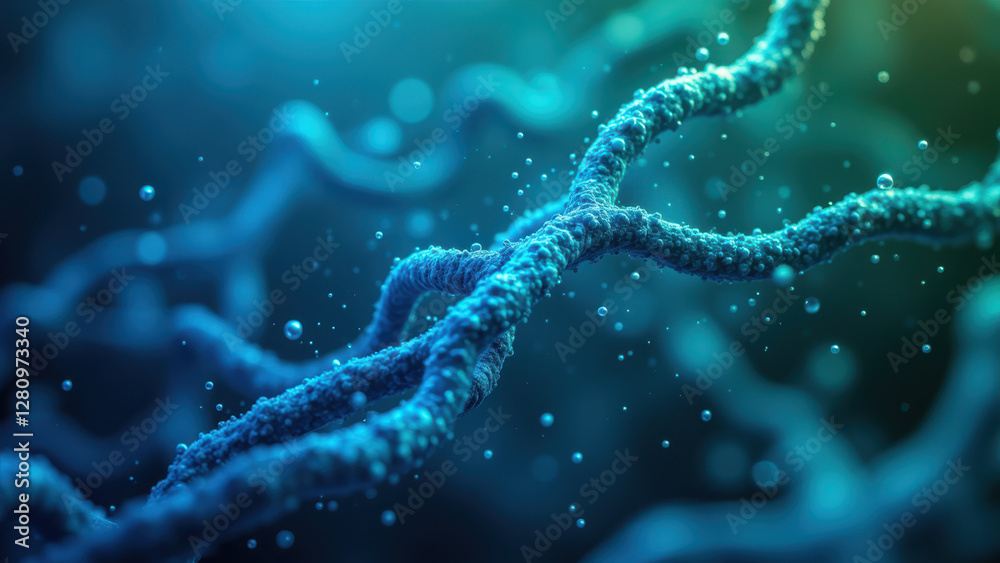 A captivating microscopic view of semaglutide molecules interconnected with DNA strands. A captivating microscopic view of semaglutide molecules interconnected with DNA strands.
