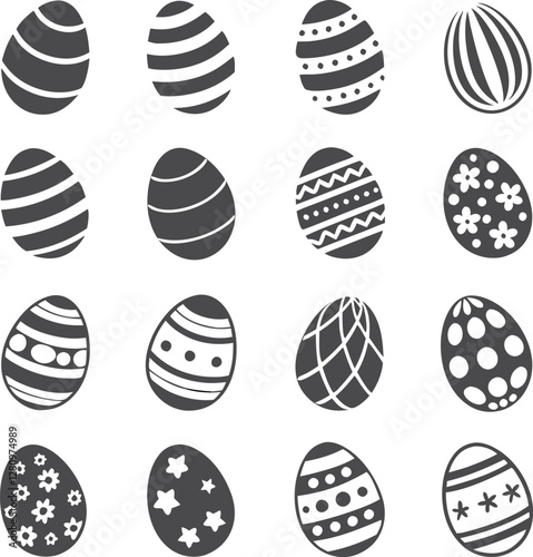 Easter eggs collection. Vector icons