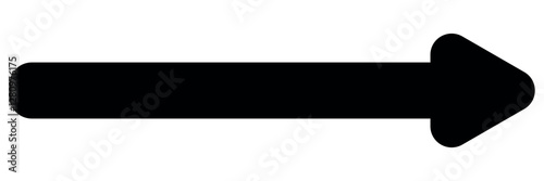 Black arrow pointing right.  Bold  long arrow. Vector illustration. Long arrow icon. long arrow vector. flat style arrow  symbol