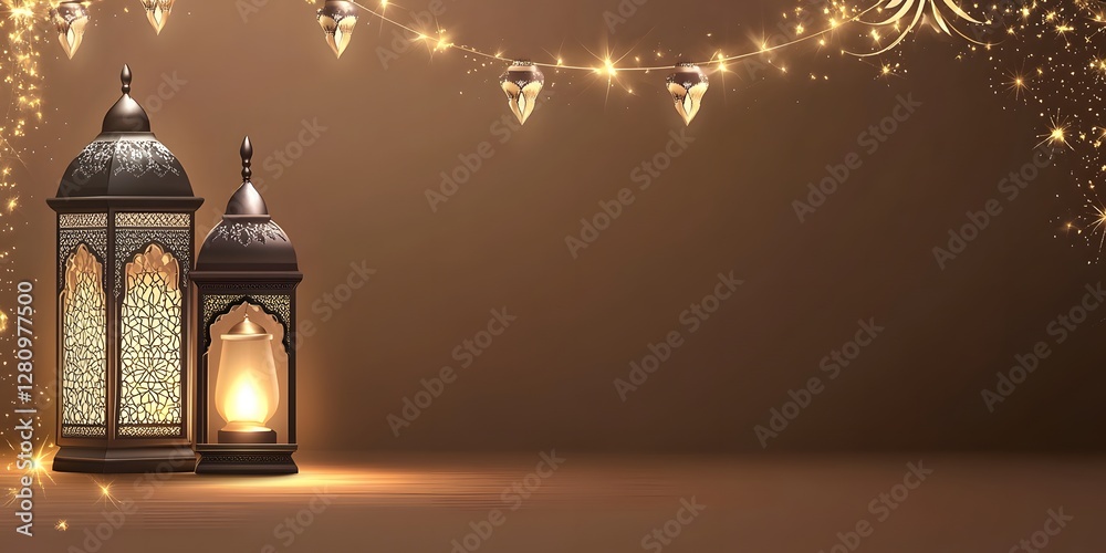 Fototapeta premium Elegant Ramadan Lanterns Festive Background