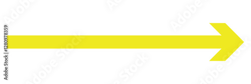 Yellow arrow to the right . vector, isolated. Yellow arrow isolated on a white background, long arrow icon , yellow bold long arrow vector illustration