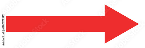 Red long arrows icon set. Vector set of trendy long arrows 
Replaceable vector design.Simple Red Arrow Right Direction. Straight long arrow vector icon.