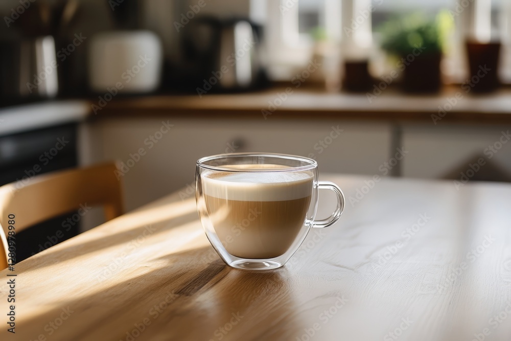 Morning coffee in a cozy kitchen setting Morning coffee in a cozy kitchen setting