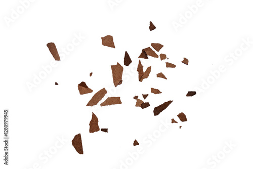 Burn paper falling on white