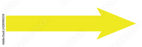 Yellow arrow to the right . vector, isolated. Yellow arrow isolated on a white background, long arrow icon , yellow bold long arrow