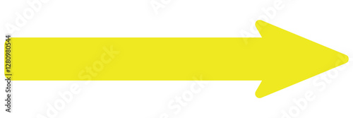 Yellow arrow to the right . vector, isolated. Yellow arrow isolated on a white background, long arrow icon , yellow bold long arrow vector illustration