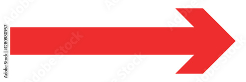 Free Download Straight long right vector arrow icon. Red long arrow pointing right. Long arrow vector illustration - GFXLoad