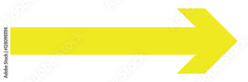 Yellow arrow to the right . vector, isolated. Yellow arrow isolated on a white background, long arrow icon , yellow bold long arrow