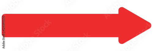 Red long arrows icon set. Vector set of trendy long arrows 
Replaceable vector design.Simple Red Arrow Right Direction. Straight long arrow vector icon.