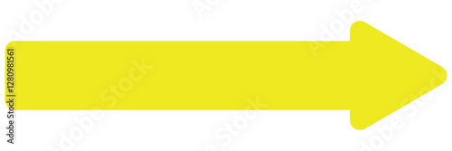 Yellow arrow to the right . vector, isolated. Yellow arrow isolated on a white background, long arrow icon , yellow bold long arrow