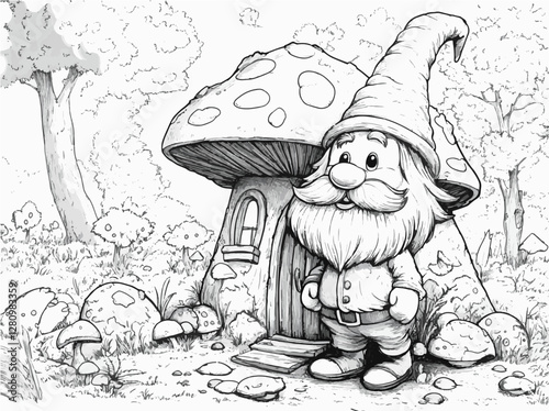 Gnome and His Mushroom Home