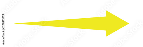 Yellow arrow to the right . vector, isolated. Yellow arrow isolated on a white background, long arrow icon , yellow bold long arrow vector illustration