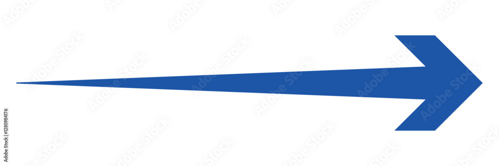 Blue long arrow to the right . Long arrow vector, isolated. Blue bold arrow isolated on white background Vector illustration. Blue long arrow to the right . Long arrow vector, isolated. Blue bold arrow isolated on white background Vector illustration.