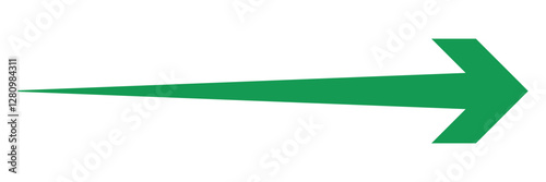 green long arrow . Long arrow icon.  flat style Arrow on a white background.Long arrow icon.