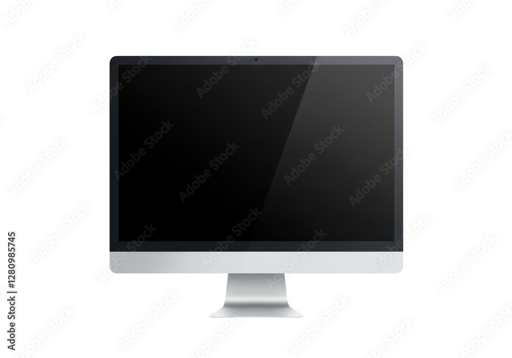 Isolated Modern Desktop Computer with Blank Screen Isolated Modern Desktop Computer with Blank Screen