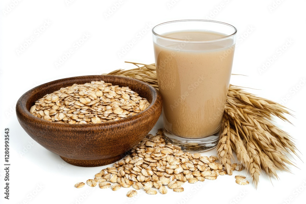 Oatmeal milk drink with oats and wheat Oatmeal milk drink with oats and wheat