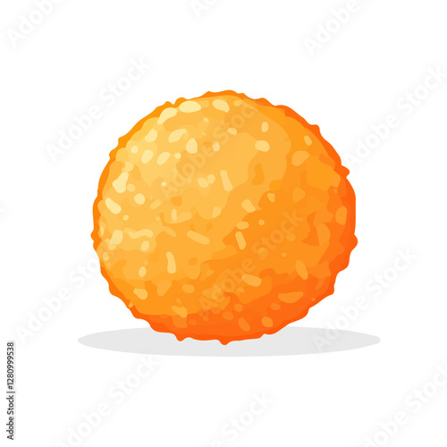 Flat vector arancini, minimalist design, isolated on a white background.

