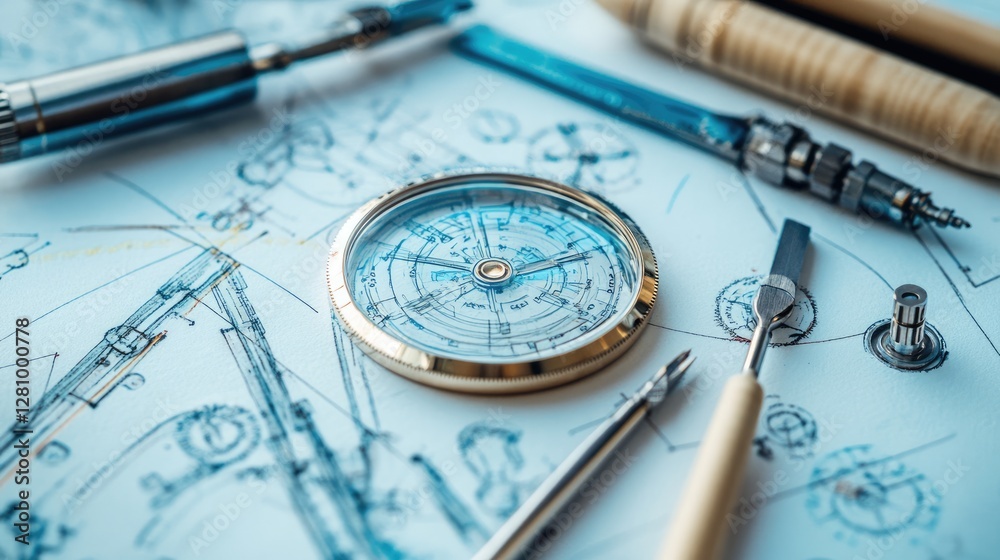 Precision engineering tools alongside a high-end product, showcasing innovation and expertise Precision engineering tools alongside a high-end product, showcasing innovation and expertise