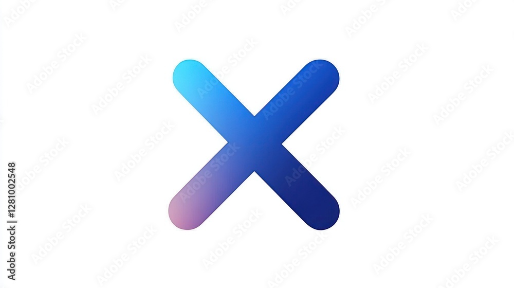 Fototapeta premium Gradient X-mark Icon Design: A Colorful Digital Symbol