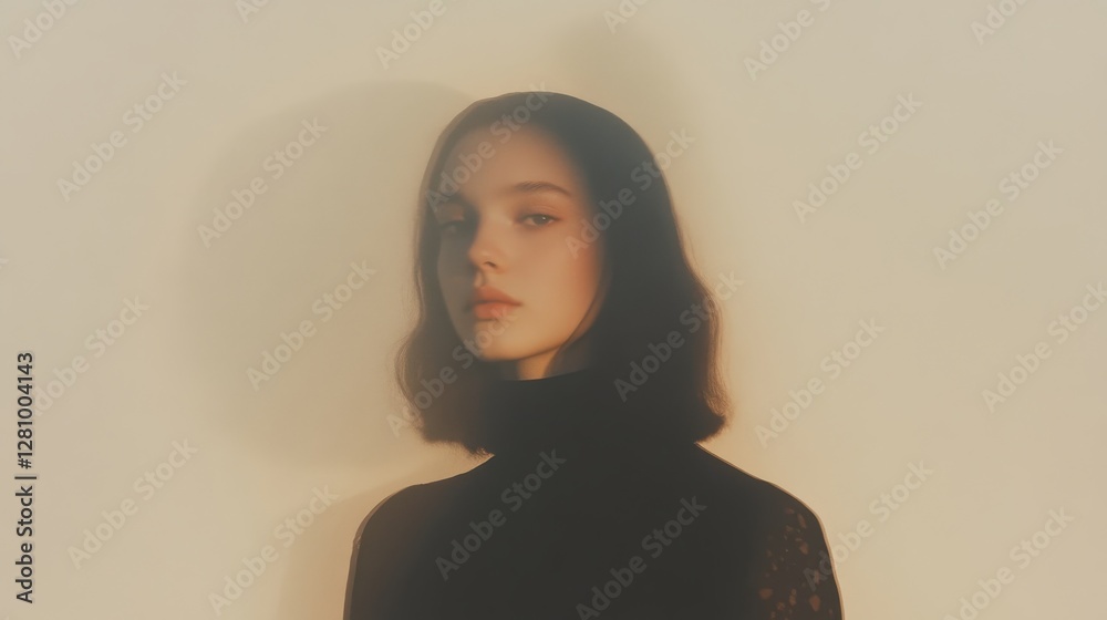 Fototapeta premium An ethereal young woman in soft-focus, 