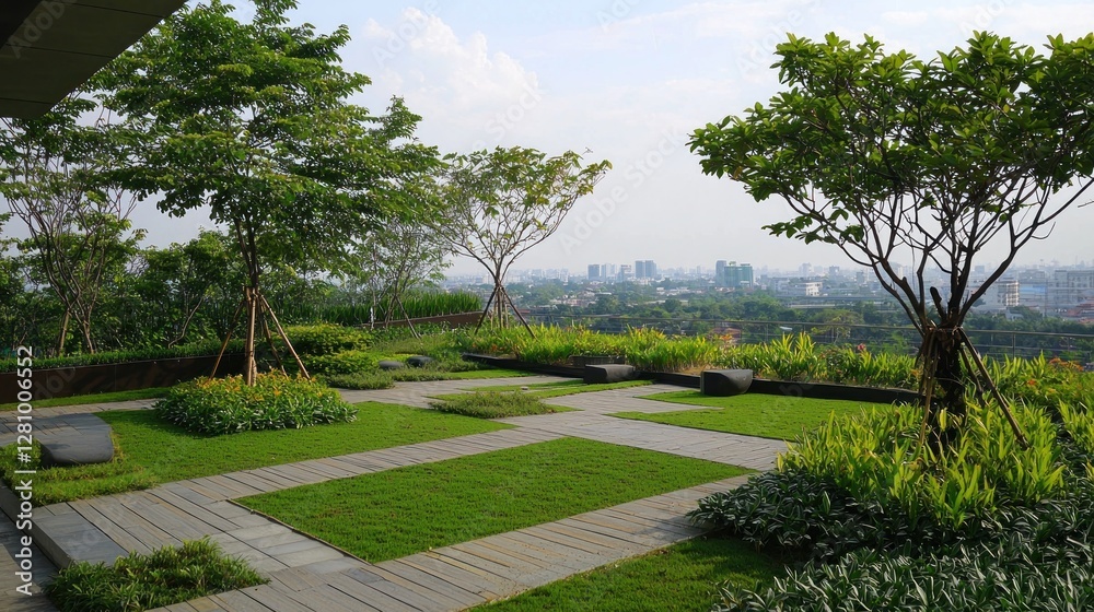 Fototapeta premium Urban Rooftop Garden