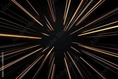 Abstract golden lines radiating from center on black background, creating a speed or light effect.