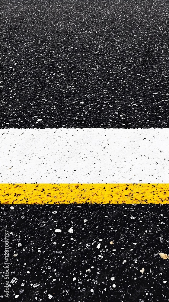 Asphalt Road Texture with White and Yellow Lines Asphalt Road Texture with White and Yellow Lines