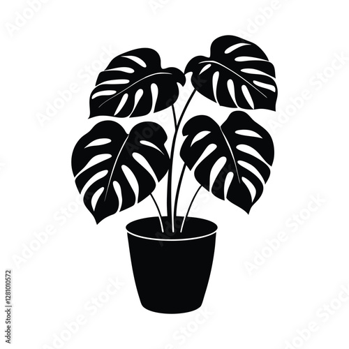 Flower tree branches silhouette design vector art illustration.
