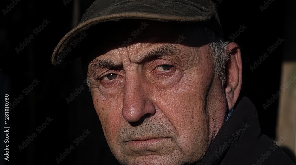 A seasoned farmer with a weathered face, A seasoned farmer with a weathered face,