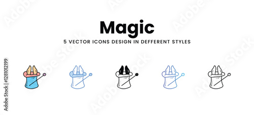 Magic vector icons set stock illustration