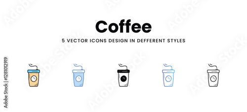 Coffee vector icons set stock illustration