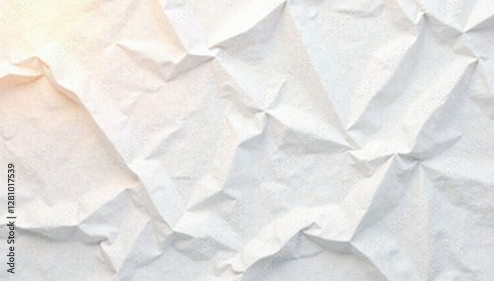 Obraz premium Crumpled white paper background, overhead shot , paper, image, design