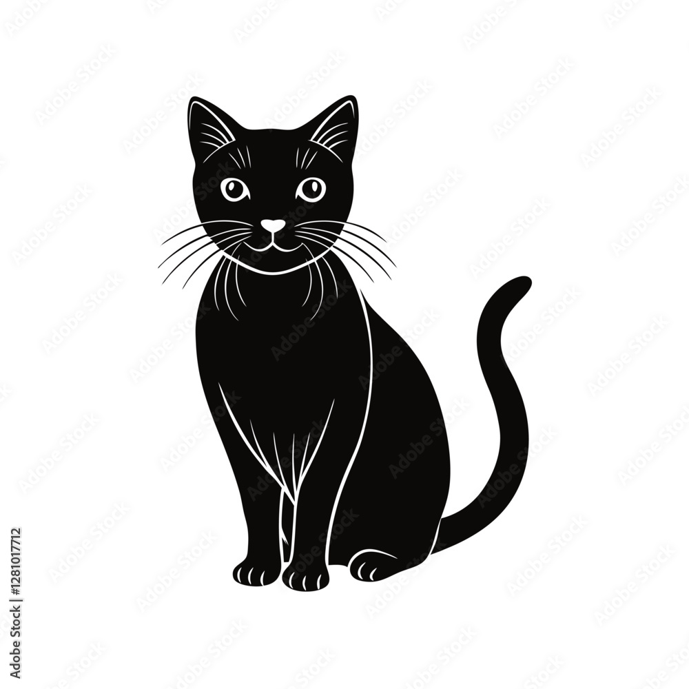 Obraz premium black cat vector illustration 