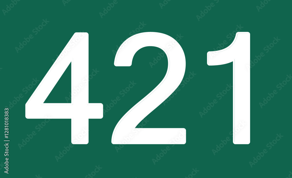 421 against a green field. A symbol of the Squid Game. 421 against a green field. A symbol of the Squid Game.