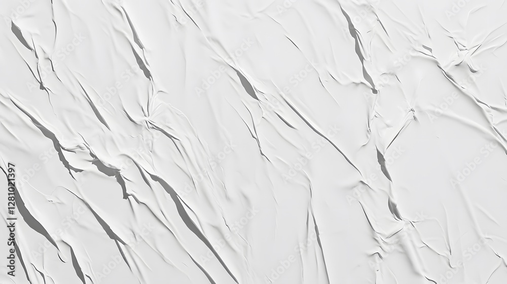 Obraz premium Abstract White Creased Paper Texture Background Crumpled Poster Design