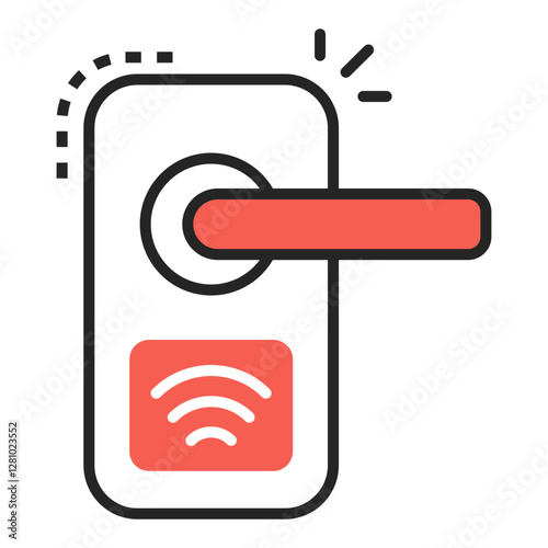Keyless Security System, Smart Home Authentication. Editable Stroke