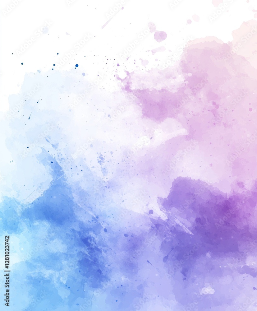 Obraz premium Abstract watercolor background with blue and purple hues.