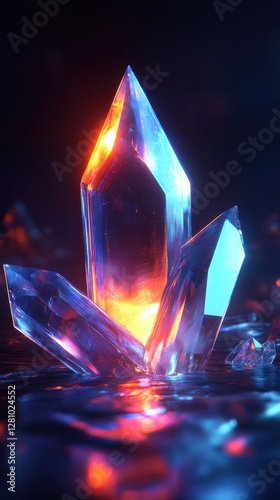 Glowing Crystal Formations In Vivid Hues