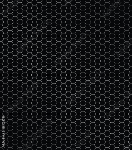 Hexagon metal background with light reflection. Vector Illustration