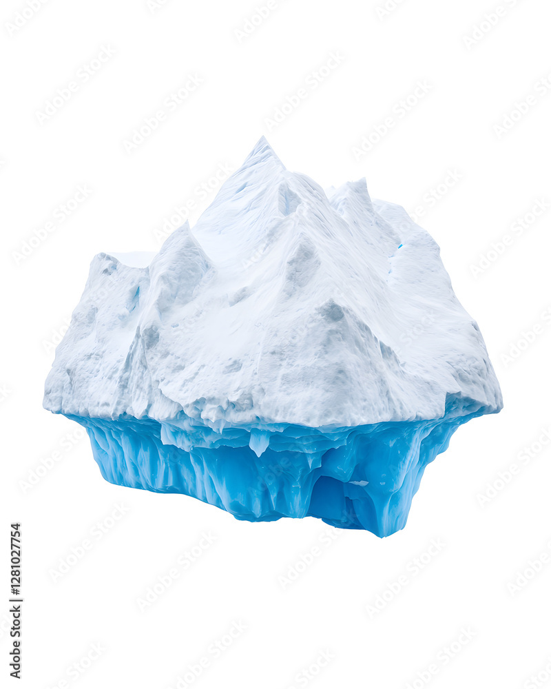 Fototapeta premium Massive iceberg isolated on white background