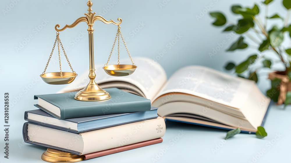Justice scales on law books with gavel, legal concept, courtroom symbol, balance of law, professional lawyer desk, fair judgment, business litigation. Justice scales on law books with gavel, legal concept, courtroom symbol, balance of law, professional lawyer desk, fair judgment, business litigation.