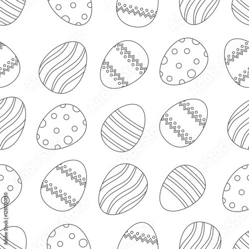 eggs pattern black and white, background. similar. Vector illustration