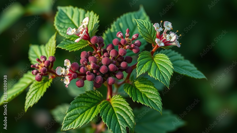 Stunning Still Life of Rubus Taitoensis Var Aculeatiflorus in Bloom Stunning Still Life of Rubus Taitoensis Var Aculeatiflorus in Bloom